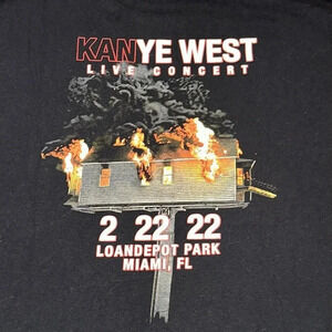 2022 KANYE WEST MERCH LIVE CONCERT black short sleeve t-shirt Miami FL